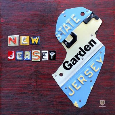 'New Jersey License Plate Map' Giclee Print Design Turnpike