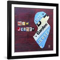 New Jersey License Plate Map-Design Turnpike-Framed Giclee Print