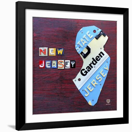 New Jersey License Plate Map-Design Turnpike-Framed Giclee Print