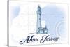 New Jersey - Lighthouse - Blue - Coastal Icon-Lantern Press-Stretched Canvas