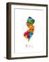 New Jersey Map-Michael Tompsett-Framed Art Print