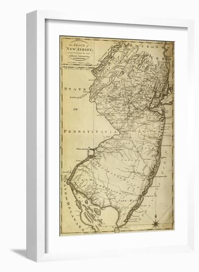 New Jersey - Panoramic Map-Lantern Press-Framed Art Print