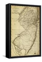 New Jersey - Panoramic Map-Lantern Press-Framed Stretched Canvas