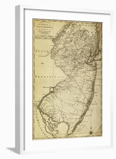 New Jersey - Panoramic Map-Lantern Press-Framed Art Print