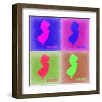 New Jersey Pop Art Map 2-NaxArt-Framed Art Print