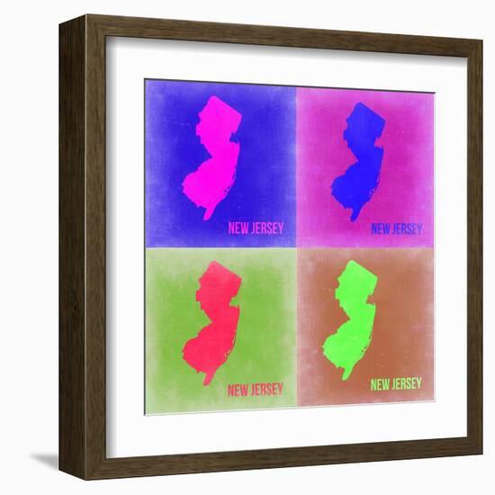 New Jersey Pop Art Map 2-NaxArt-Framed Art Print