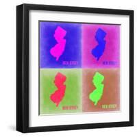 New Jersey Pop Art Map 2-NaxArt-Framed Art Print