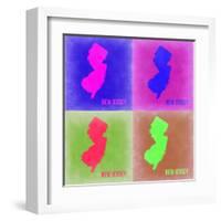 New Jersey Pop Art Map 2-NaxArt-Framed Art Print