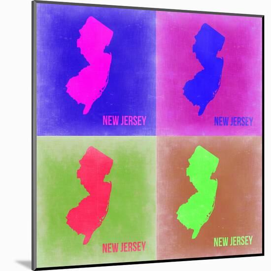 New Jersey Pop Art Map 2-NaxArt-Mounted Art Print