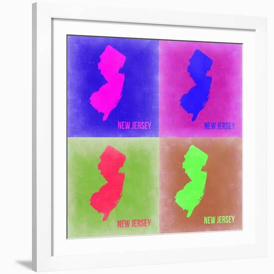 New Jersey Pop Art Map 2-NaxArt-Framed Art Print
