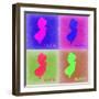 New Jersey Pop Art Map 2-NaxArt-Framed Art Print