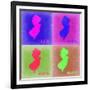 New Jersey Pop Art Map 2-NaxArt-Framed Art Print