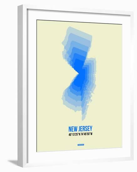 New Jersey Radiant Map 1-NaxArt-Framed Art Print
