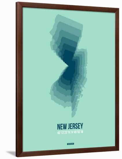 New Jersey Radiant Map 2-NaxArt-Framed Art Print