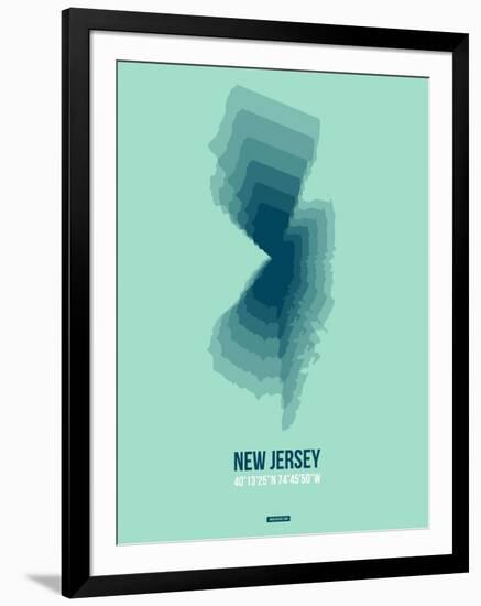 New Jersey Radiant Map 2-NaxArt-Framed Art Print