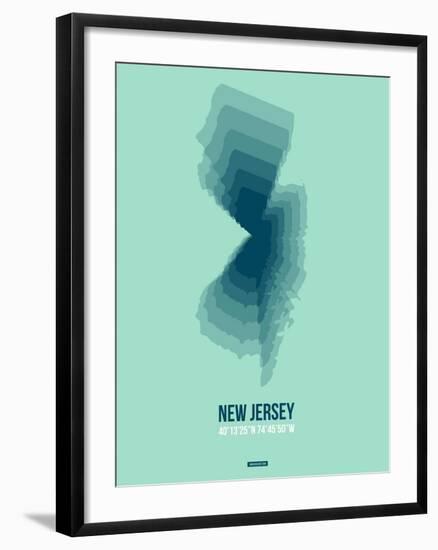New Jersey Radiant Map 2-NaxArt-Framed Art Print
