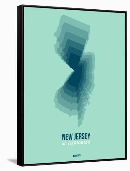 New Jersey Radiant Map 2-NaxArt-Framed Stretched Canvas