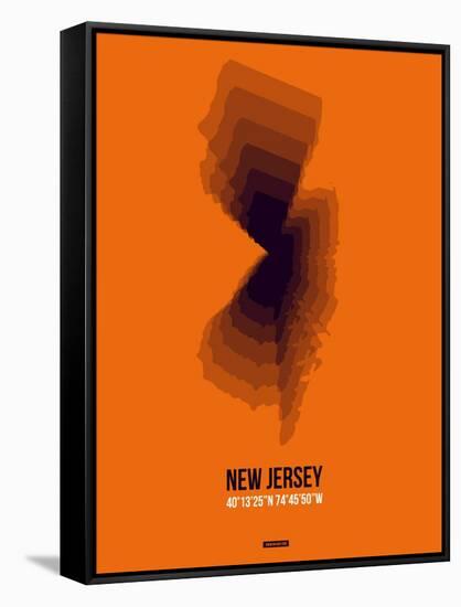 New Jersey Radiant Map 3-NaxArt-Framed Stretched Canvas