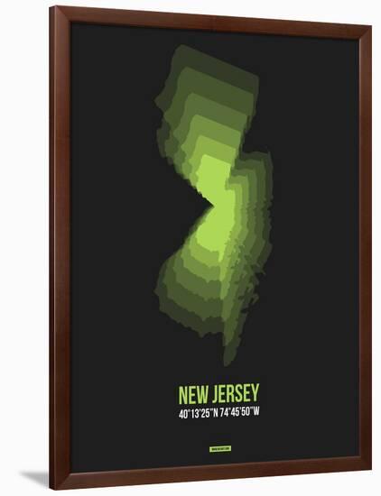 New Jersey Radiant Map 6-NaxArt-Framed Art Print