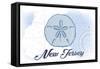 New Jersey - Sand Dollar - Blue - Coastal Icon-Lantern Press-Framed Stretched Canvas