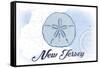 New Jersey - Sand Dollar - Blue - Coastal Icon-Lantern Press-Framed Stretched Canvas