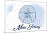 New Jersey - Sand Dollar - Blue - Coastal Icon-Lantern Press-Mounted Art Print