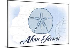 New Jersey - Sand Dollar - Blue - Coastal Icon-Lantern Press-Mounted Art Print