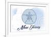 New Jersey - Sand Dollar - Blue - Coastal Icon-Lantern Press-Framed Premium Giclee Print