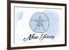 New Jersey - Sand Dollar - Blue - Coastal Icon-Lantern Press-Framed Premium Giclee Print