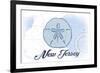 New Jersey - Sand Dollar - Blue - Coastal Icon-Lantern Press-Framed Premium Giclee Print