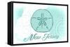 New Jersey - Sand Dollar - Teal - Coastal Icon-Lantern Press-Framed Stretched Canvas