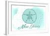 New Jersey - Sand Dollar - Teal - Coastal Icon-Lantern Press-Framed Art Print