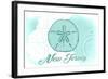 New Jersey - Sand Dollar - Teal - Coastal Icon-Lantern Press-Framed Art Print