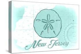 New Jersey - Sand Dollar - Teal - Coastal Icon-Lantern Press-Stretched Canvas