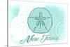 New Jersey - Sand Dollar - Teal - Coastal Icon-Lantern Press-Stretched Canvas