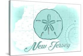 New Jersey - Sand Dollar - Teal - Coastal Icon-Lantern Press-Stretched Canvas