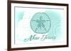 New Jersey - Sand Dollar - Teal - Coastal Icon-Lantern Press-Framed Premium Giclee Print