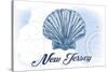 New Jersey - Scallop Shell - Blue - Coastal Icon-Lantern Press-Stretched Canvas