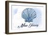 New Jersey - Scallop Shell - Blue - Coastal Icon-Lantern Press-Framed Art Print