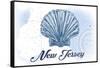 New Jersey - Scallop Shell - Blue - Coastal Icon-Lantern Press-Framed Stretched Canvas