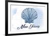New Jersey - Scallop Shell - Blue - Coastal Icon-Lantern Press-Framed Art Print