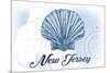 New Jersey - Scallop Shell - Blue - Coastal Icon-Lantern Press-Mounted Art Print
