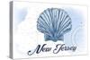 New Jersey - Scallop Shell - Blue - Coastal Icon-Lantern Press-Stretched Canvas