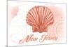 New Jersey - Scallop Shell - Coral - Coastal Icon-Lantern Press-Mounted Art Print