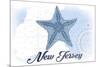 New Jersey - Starfish - Blue - Coastal Icon-Lantern Press-Mounted Premium Giclee Print
