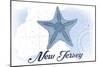 New Jersey - Starfish - Blue - Coastal Icon-Lantern Press-Mounted Art Print