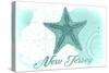 New Jersey - Starfish - Teal - Coastal Icon-Lantern Press-Stretched Canvas