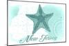 New Jersey - Starfish - Teal - Coastal Icon-Lantern Press-Mounted Art Print