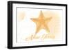 New Jersey - Starfish - Yellow - Coastal Icon-Lantern Press-Framed Art Print