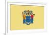 New Jersey State Flag-Lantern Press-Framed Premium Giclee Print